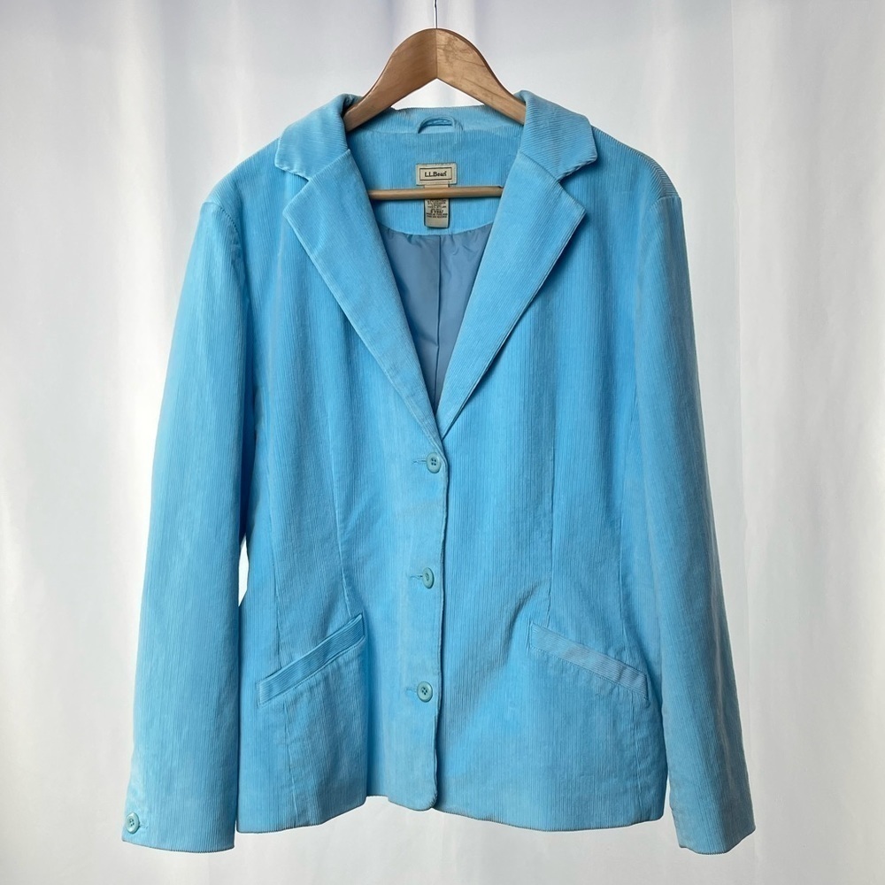 L.L. Bean Cordurouy 3 Button Jacket in Blue‎ Size 20 Petite